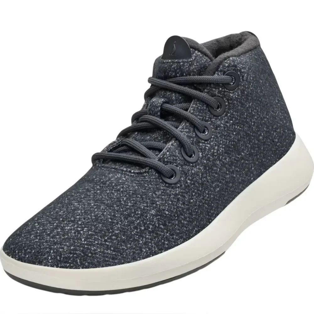 Allbirds Men's Black Wool High Top Sneakers - Size 12 - Excellent Condition